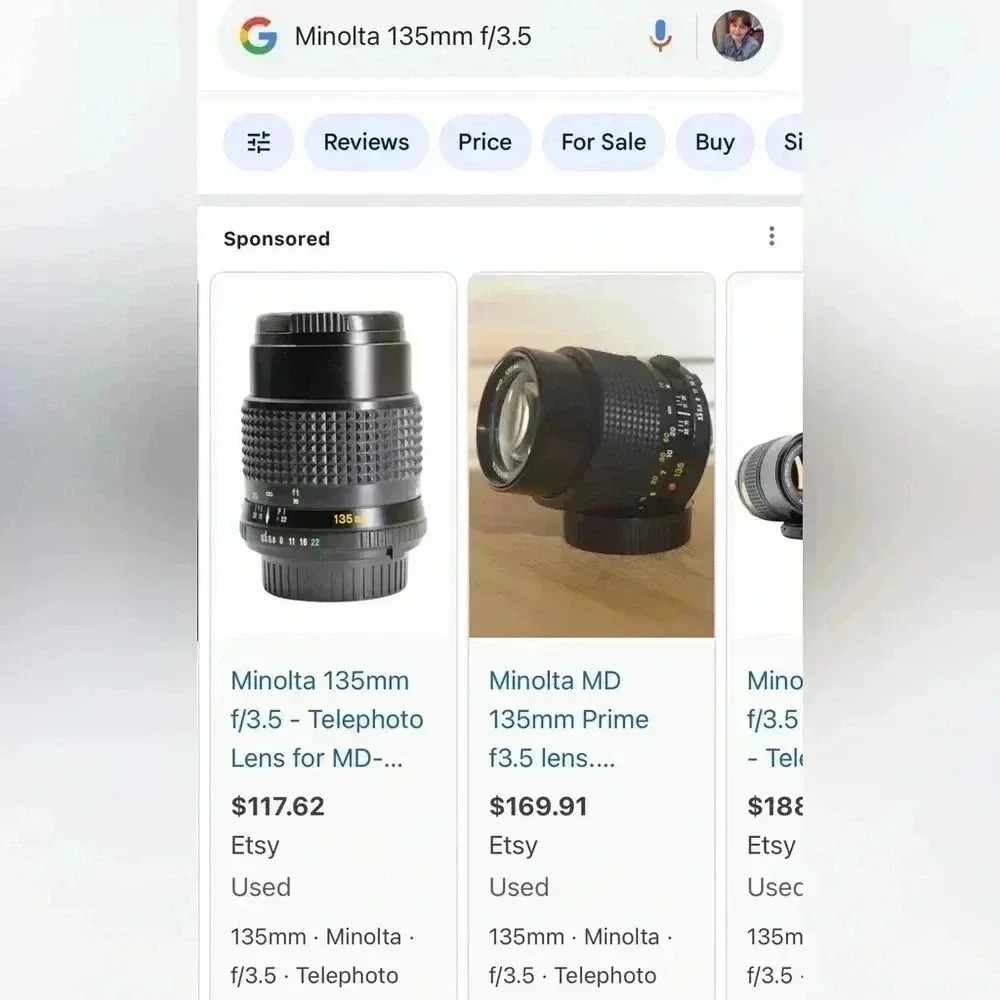 Minolta MD camera lens 135mm - Picture 5 of 5